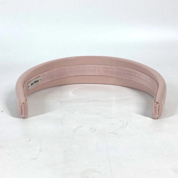 MIUMIU 5IH025 logo Hair band head band Katyusha enamel pink - Picture 13 of 16